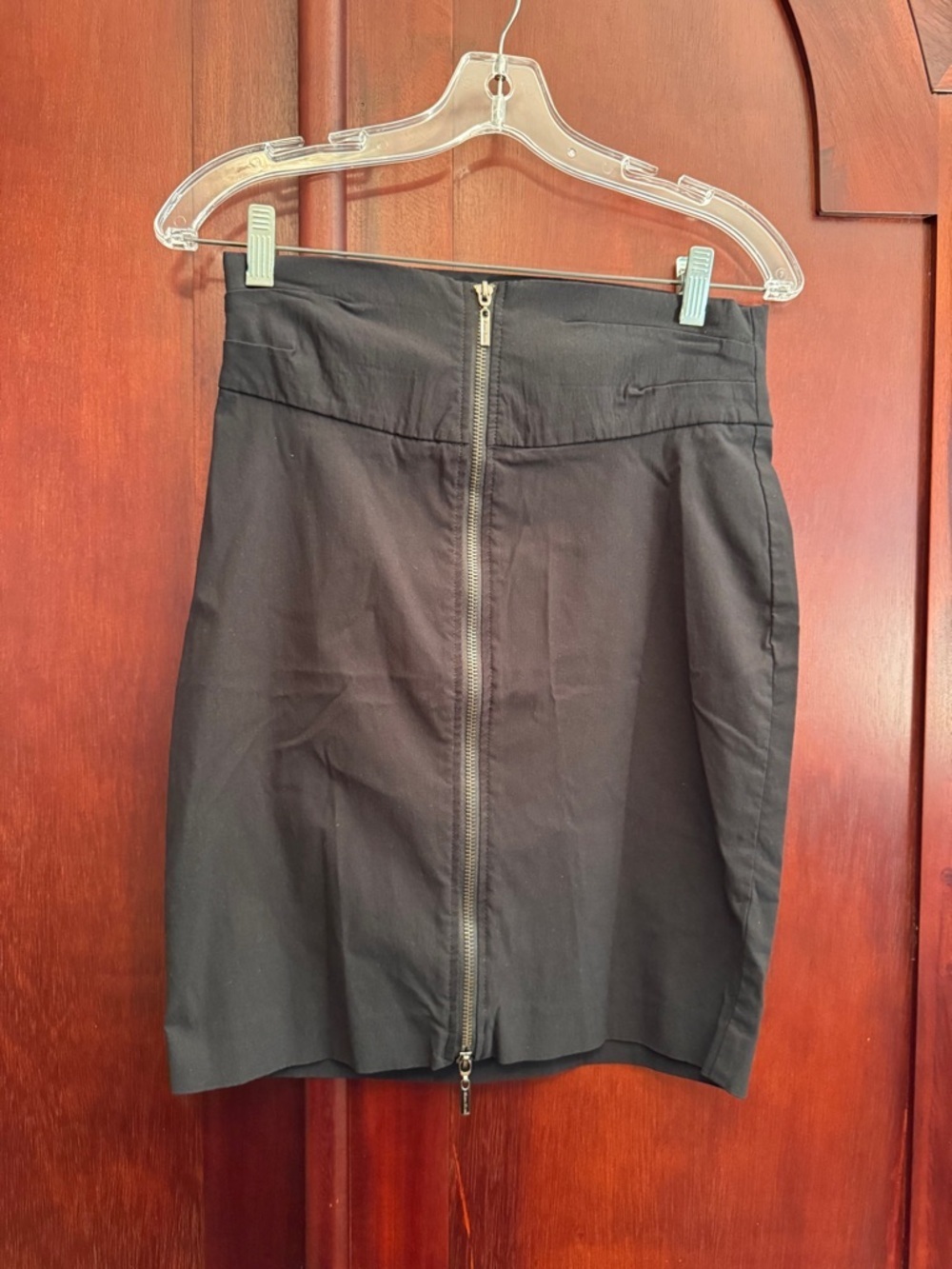 Bisou Bisou Michele Bohbot Black Full Zip Pencil Mini Skirt - Size 8